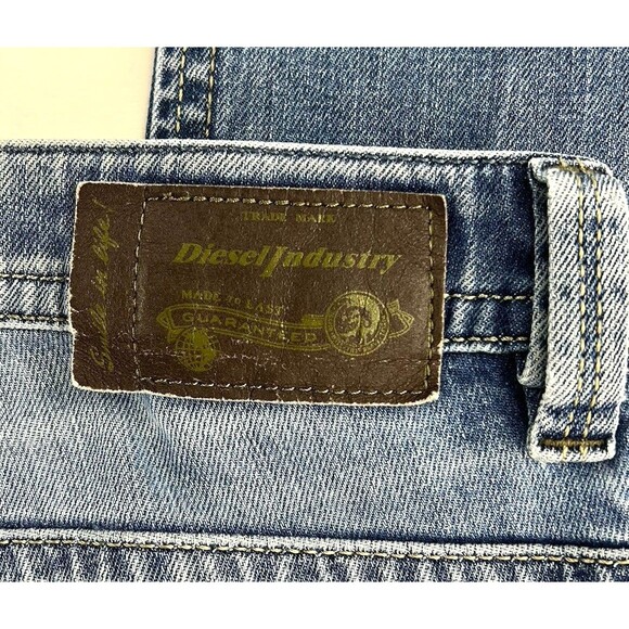 DIESEL THAVAR Denim Blue WASH 0848C Slim Skinny Jeans Mens Size 33x34 Distressed - Picture 6 of 14